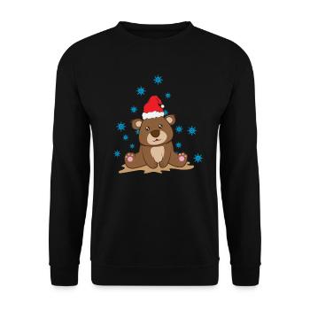 petit ours en peluche comme cadeau pour Noël - Sweat-shirt Unisexe - noir - Devant - Alina (178cm) & Michal (187cm)