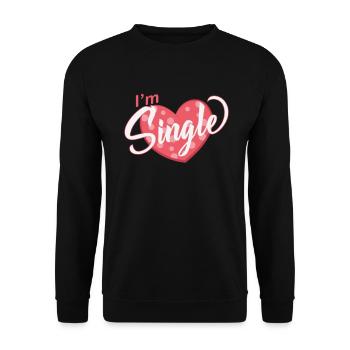 I´m single with heart, ready for flirts - Unisex Sweatshirt - black - Front - Alina (178cm) & Michal (187cm)