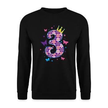 3rd birthday girl daughter princess - Unisex Sweatshirt - black - Front - Alina (178cm) & Michal (187cm)