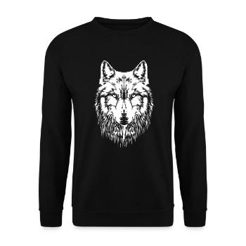 Tête de loup - Sweat-shirt Unisexe - noir - Devant - Alina (178cm) & Michal (187cm)