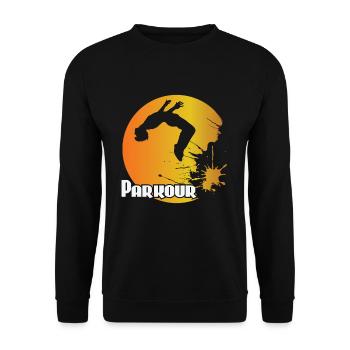 Backflip de parkour - Sweat-shirt Unisexe - noir - Devant - Alina (178cm) & Michal (187cm)