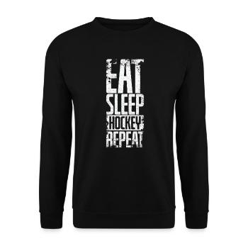 Hockey "Eat Sleep Hockey Repeat" - Unisex Sweatshirt - black - Front - Alina (178cm) & Michal (187cm)