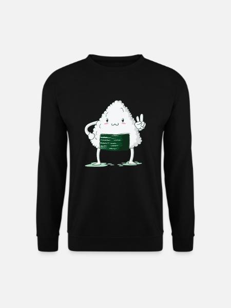 Onigiri shows peace signs - Unisex Sweatshirt - black