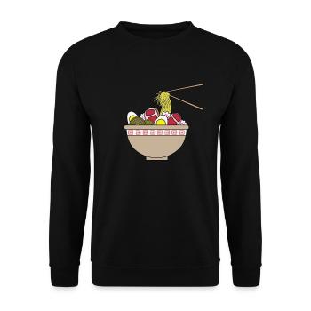 Asian noodle bowl ramen - Unisex Sweatshirt - black - Front - Alina (178cm) & Michal (187cm)