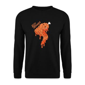 Ailes de poulet - Sweat-shirt Unisexe - noir - Devant - Alina (178cm) & Michal (187cm)