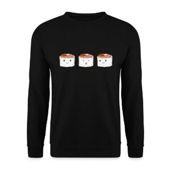 riz à sushi drôle - Sweat-shirt Unisexe - noir - Devant - Alina (178cm) & Michal (187cm)