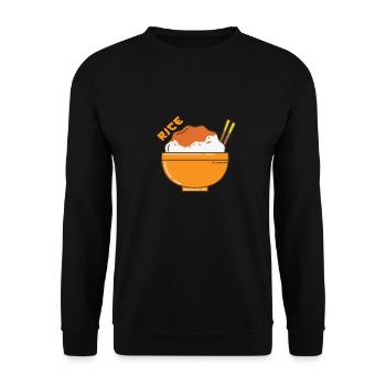 Rice bowl with chopsticks - Unisex Sweatshirt - black - Front - Alina (178cm) & Michal (187cm)