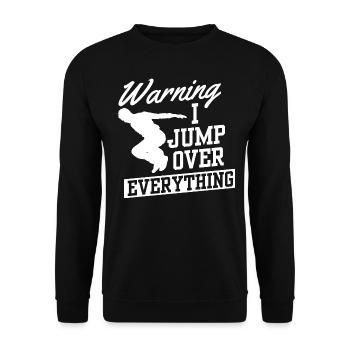 Avertissement je saute par-dessus tout cadeau de coureur de parkour - Sweat-shirt Unisexe - noir - Devant - Alina (178cm) & Michal (187cm)