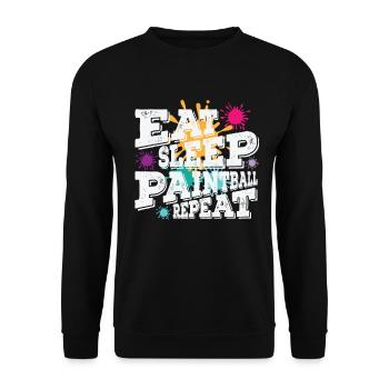 Eat Sleep Paintball Repeat - Unisex Sweatshirt - black - Front - Alina (178cm) & Michal (187cm)
