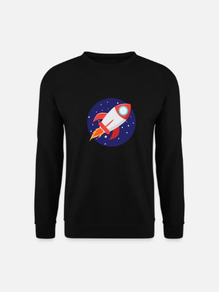 Rakete mit Sternen - Unisex Pullover - Schwarz