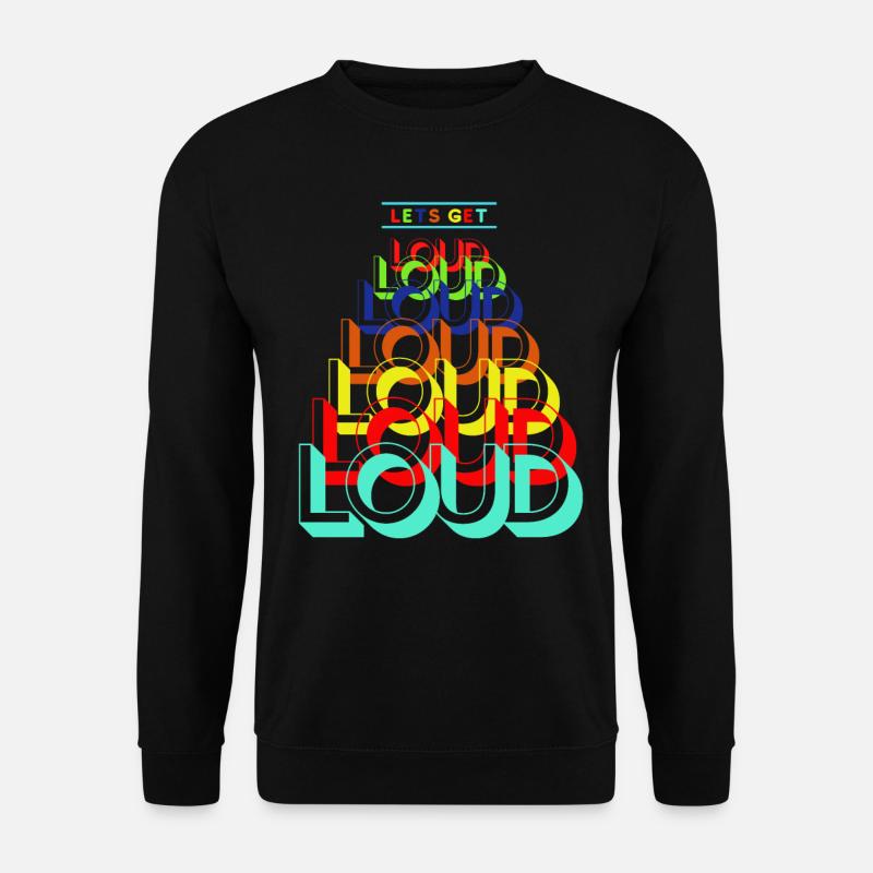"Lautes" buntes übergroßes Textgrafikdesign - Unisex Pullover - Schwarz