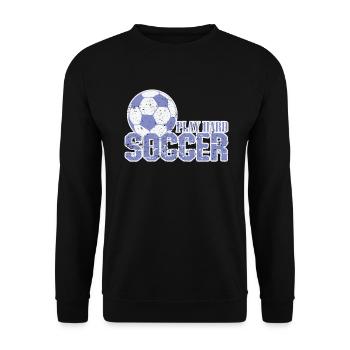 Fußball "Play Hard Soccer" - Unisex Pullover - Schwarz - Vorne - Alina (178cm) & Michal (187cm)