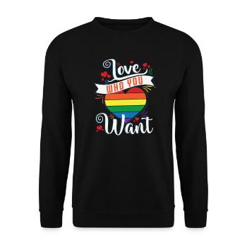 Liebe wen du willst - Unisex Pullover - Schwarz - Vorne - Alina (178cm) & Michal (187cm)