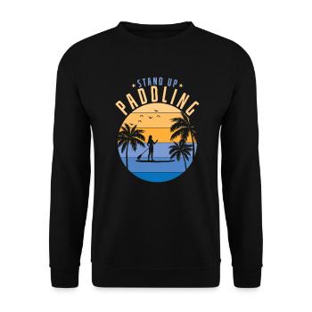 Stand up paddle vacances sous les palmiers - Sweat-shirt Unisexe - noir - Devant - Alina (178cm) & Michal (187cm)