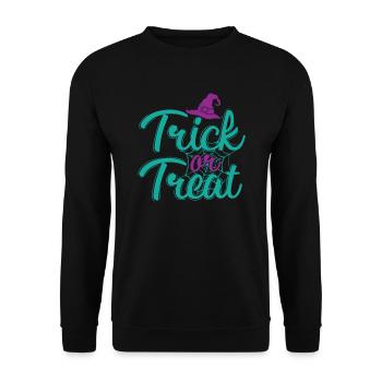 Chapeau de sorcière d'Halloween "Trick or Treat" - Sweat-shirt Unisexe - noir - Devant - Alina (178cm) & Michal (187cm)