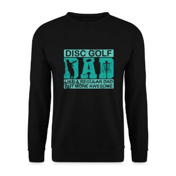 Discgolf Dad wie ein normaler Vater nur besser - Unisex Pullover - Schwarz - Vorne - Alina (178cm) & Michal (187cm)