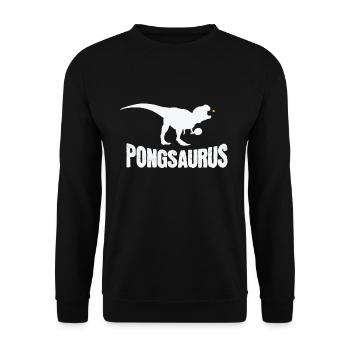 Table Tennis Dinosaur Rex Pongsaurus - Unisex Sweatshirt - black - Front - Alina (178cm) & Michal (187cm)