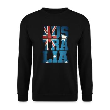 Australia with flag - Unisex Sweatshirt - black - Front - Alina (178cm) & Michal (187cm)
