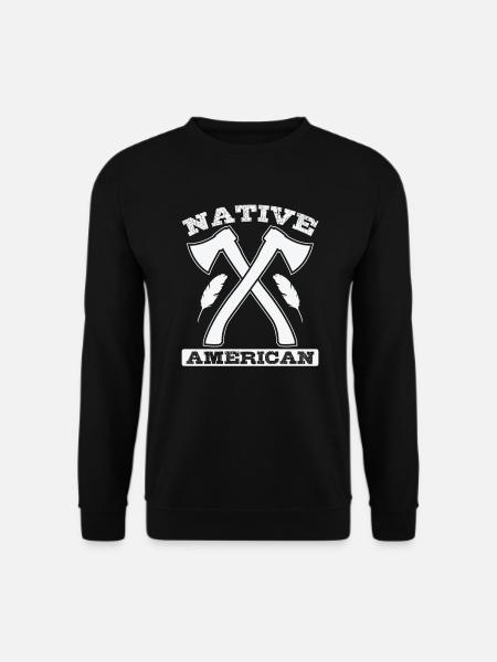 Native American Axe and Feathers - Unisex Sweatshirt - black