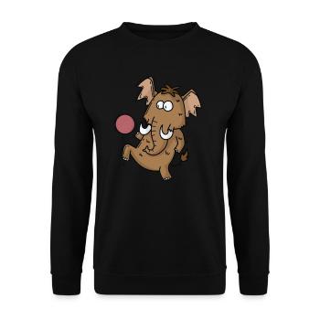 Mammoth plays football - Unisex Sweatshirt - black - Front - Alina (178cm) & Michal (187cm)
