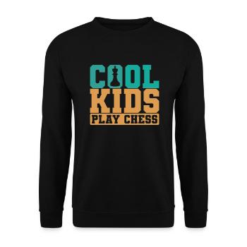Schach Cool Kids Play Chess - Unisex Pullover - Schwarz - Vorne - Alina (178cm) & Michal (187cm)
