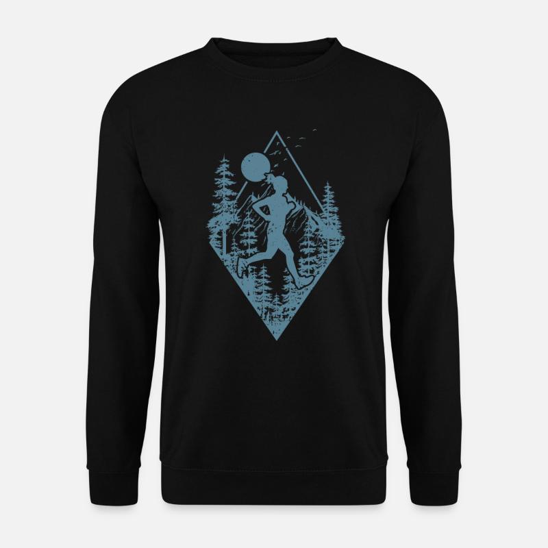 Traillauf im Wald - Unisex Pullover - Schwarz