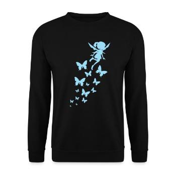 Fairy fairy flies with butterflies - Unisex Sweatshirt - black - Front - Alina (178cm) & Michal (187cm)