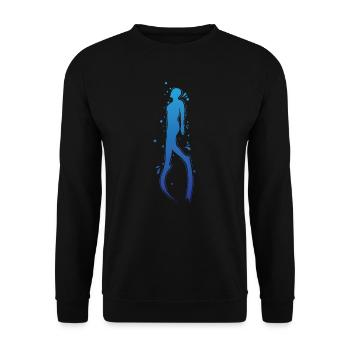 Apnoetauchen nur einmal Luftholen - Unisex Pullover - Schwarz - Vorne - Alina (178cm) & Michal (187cm)
