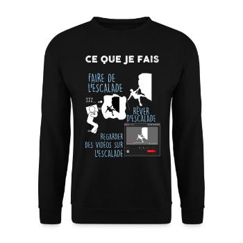 Escalade, métier alpiniste, montagne - Sweat-shirt Unisexe - noir - Devant - Alina (178cm) & Michal (187cm)