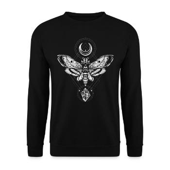 Mystical moon butterfly - Unisex Sweatshirt - black - Front - Alina (178cm) & Michal (187cm)