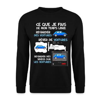 Voiture humour cadeau drôle papa mécanicien - Sweat-shirt Unisexe - noir - Devant - Alina (178cm) & Michal (187cm)