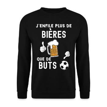 Bière foot et but cadeau apéro humour - Sweat-shirt Unisexe - noir - Devant - Alina (178cm) & Michal (187cm)