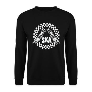 Ska Trompete Old School Jazz Musikstil - Unisex Pullover - Schwarz - Vorne - Alina (178cm) & Michal (187cm)