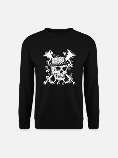 Ska Totenkopf mit Hut Trompete Musikstil - Unisex Pullover - Schwarz