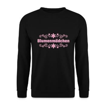 Blumenmädchen Streukörbchen Hochzeit - Unisex Pullover - Schwarz - Vorne - Alina (178cm) & Michal (187cm)