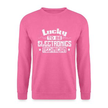 Lucky to be Electronics Technician Beruf - Unisex Pullover - Pink - Vorne