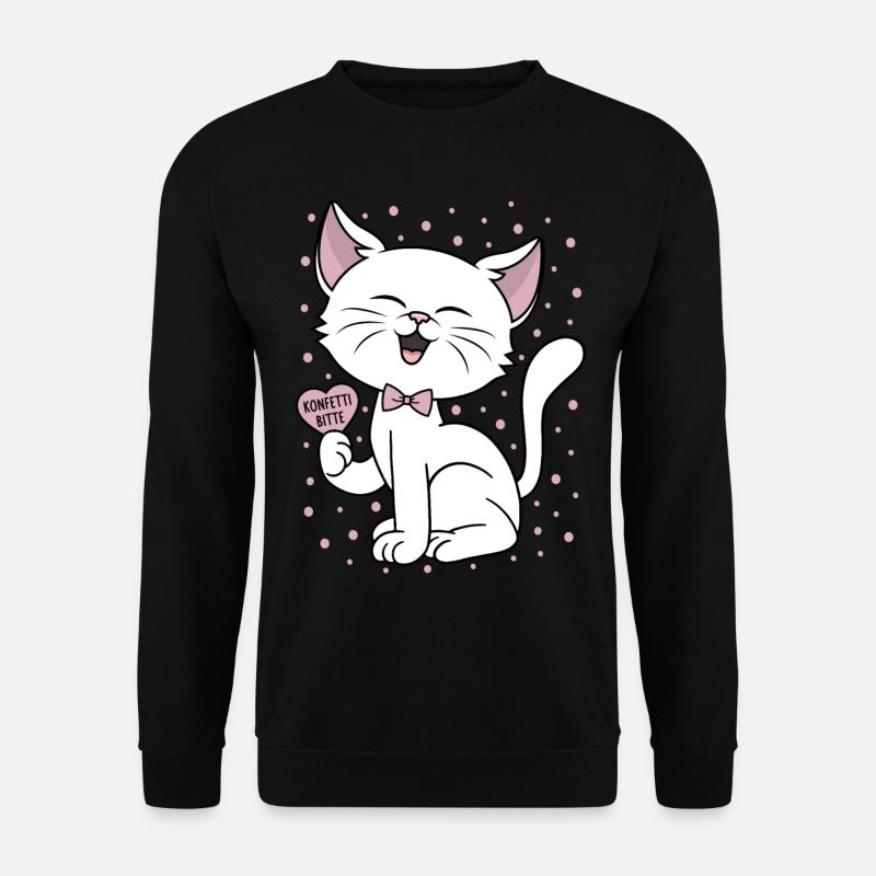 Katze Karneval Fastnacht Fasching Konfetti bitte - Unisex Pullover - Schwarz