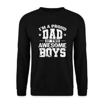Papa I'm a proud Dad of 2 awesome Boys - Unisex Sweatshirt - black - Front - Alina (178cm) & Michal (187cm)