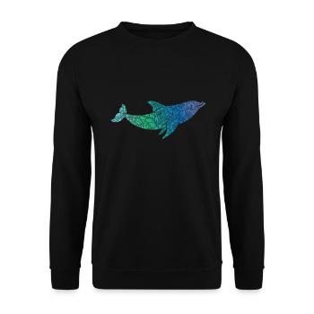 Déflin avec un mammifère dans l’eau - Sweat-shirt Unisexe - noir - Devant - Alina (178cm) & Michal (187cm)