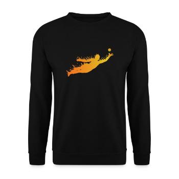 Spikeball Spieler brennt Roundball Sport - Unisex Pullover - Schwarz - Vorne - Alina (178cm) & Michal (187cm)