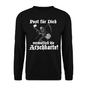 Post für Dich - Unisex Pullover - Schwarz - Vorne - Alina (178cm) & Michal (187cm)