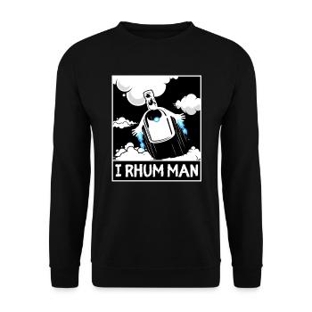 I RHUM MAN Apéro entre amis - Rhum - Apéro rhum - Sweat-shirt Unisexe - noir - Devant - Alina (178cm) & Michal (187cm)