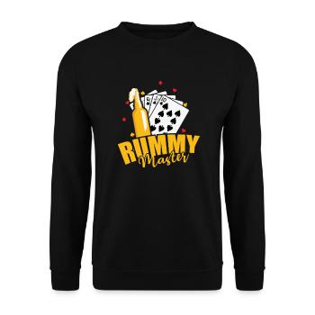 Rummy Master Hobby Card Game Romme - Unisex Sweatshirt - black - Front - Alina (178cm) & Michal (187cm)