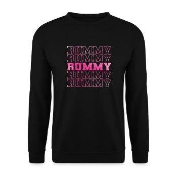 Rummy Playing Cards Hobby Romme Card Game - Unisex Sweatshirt - black - Front - Alina (178cm) & Michal (187cm)