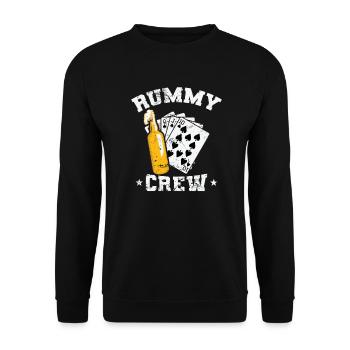 Rummy Crew Hobby Card Game Romme Pik - Unisex Sweatshirt - black - Front - Alina (178cm) & Michal (187cm)