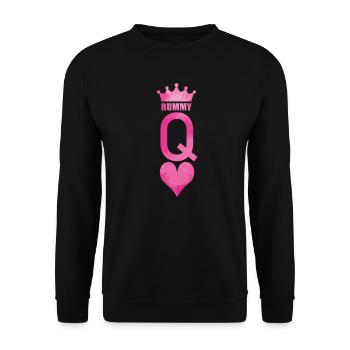 Rummy Dame Heart Hobby Card Game Romme - Unisex Sweatshirt - black - Front - Alina (178cm) & Michal (187cm)