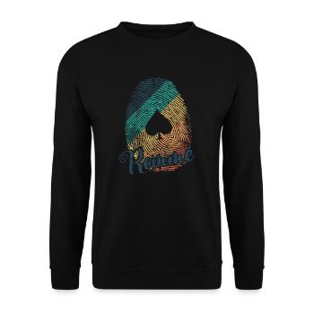 Rummy Play Fingerprint Card Game Romme - Unisex Sweatshirt - black - Front - Alina (178cm) & Michal (187cm)