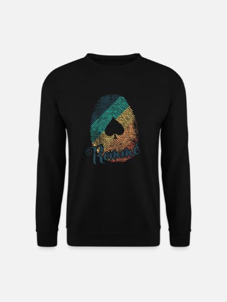 Rommé spielen Fingerabdruck Kartenspiel Romme - Unisex Pullover - Schwarz