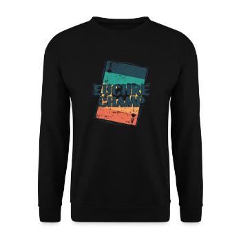 Euchre Champ Jeu de cartes à jouer Cartes à jouer - Sweat-shirt Unisexe - noir - Devant - Alina (178cm) & Michal (187cm)