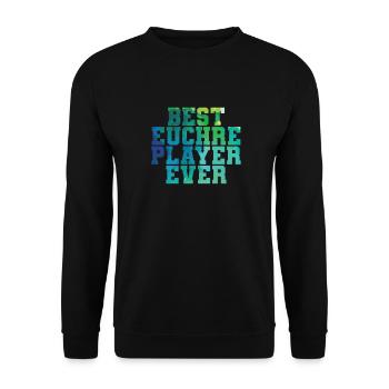 Best Euchre Player Ever Kartenspiel Spielkarten - Unisex Pullover - Schwarz - Vorne - Alina (178cm) & Michal (187cm)